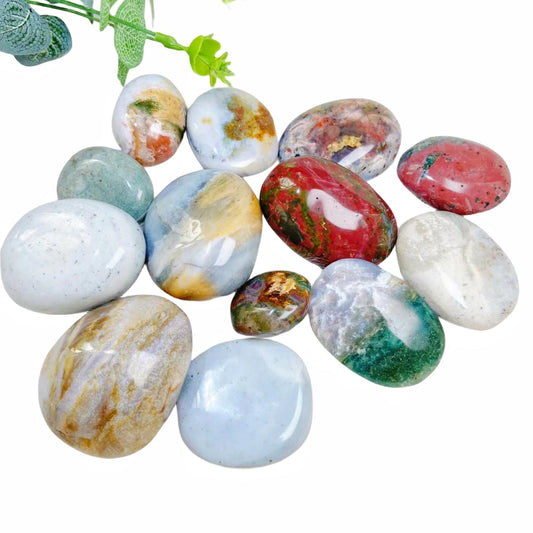 Ocean Jasper Palm Stones GEMROCKY-Carvings-