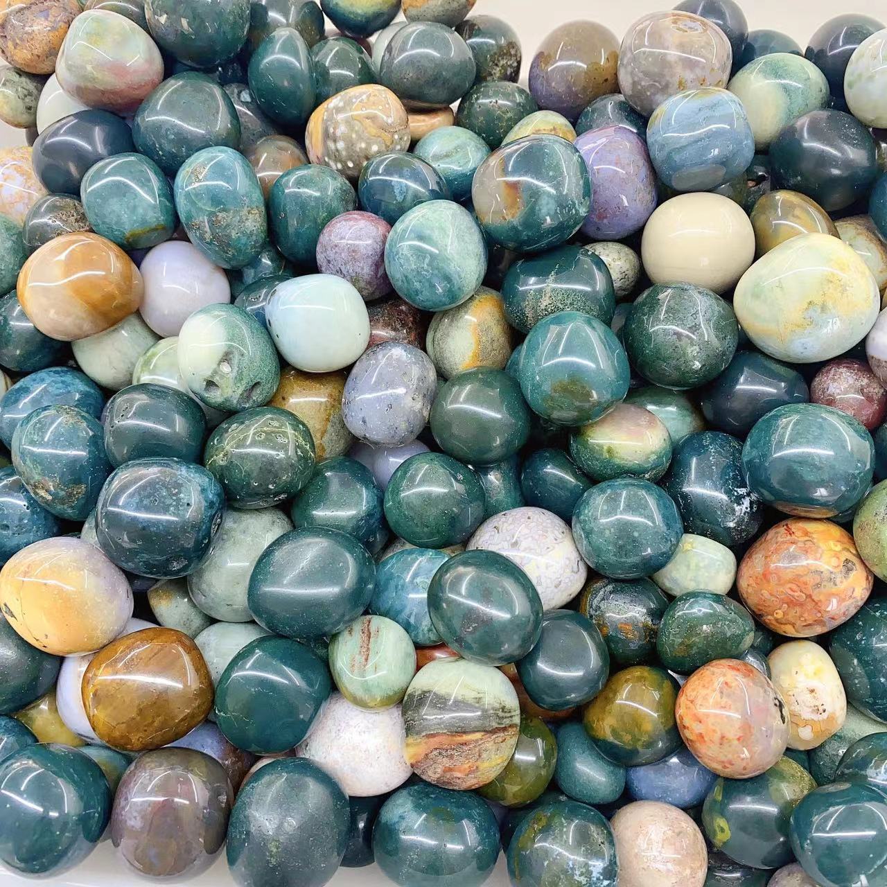 Ocean Jasper Tumble Stones GEMROCKY-Tumbles-