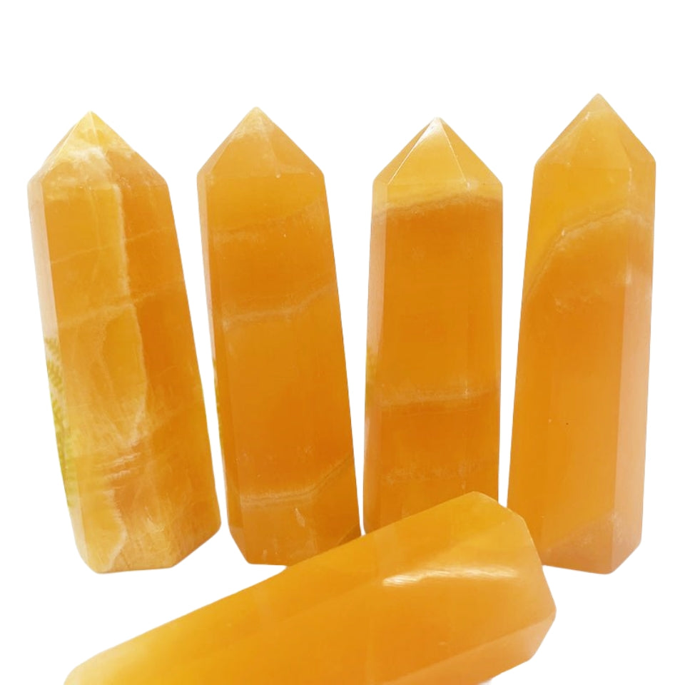 Orange Calcite Point Wands GEMROCKY-Point Wands-