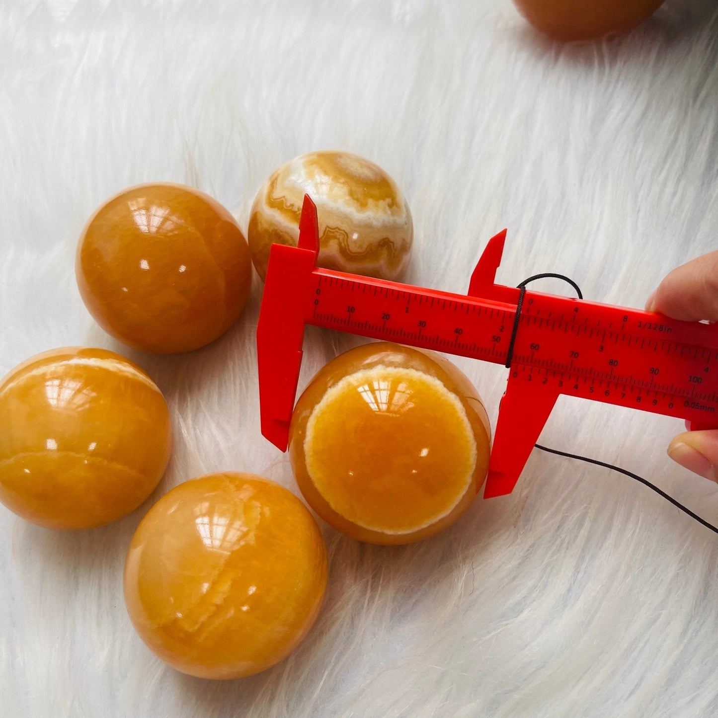 Orange Calcite Spheres GEMROCKY-Spheres-