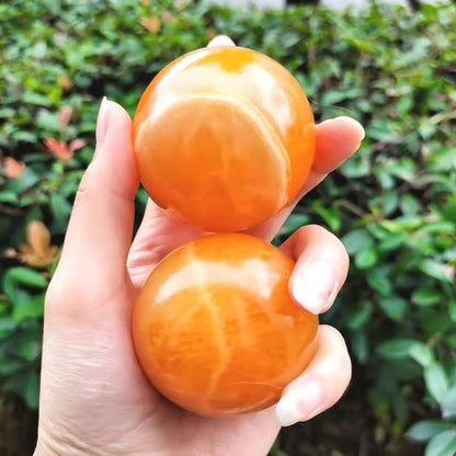 Orange Calcite Stone Spheres GEMROCKY-Spheres-