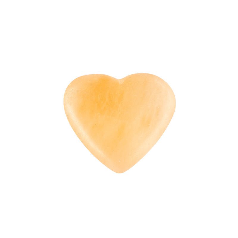 Orange White Selenite Polished Hearts Ornaments GEMROCKY-Carvings-Orange 6*5*2.5cm-