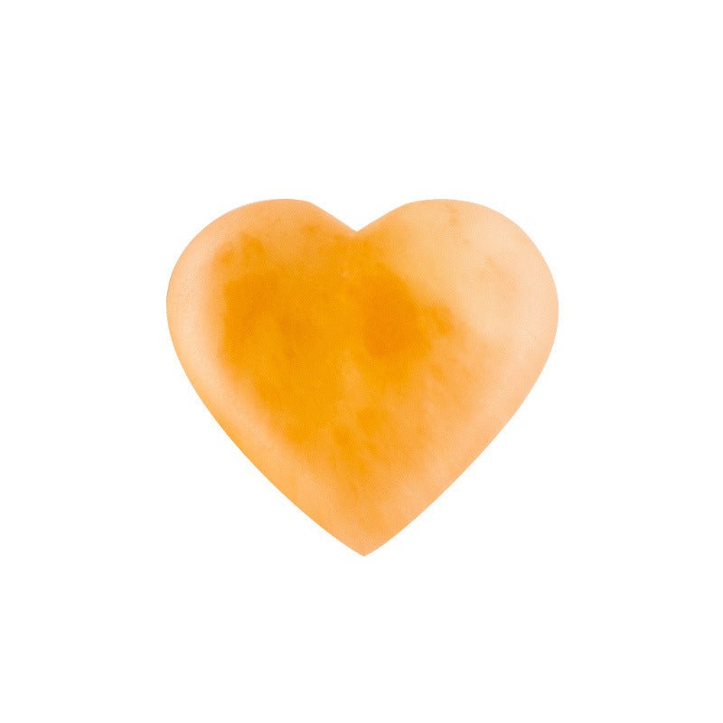 Orange White Selenite Polished Hearts Ornaments GEMROCKY-Carvings-Orange 7*6*3cm-