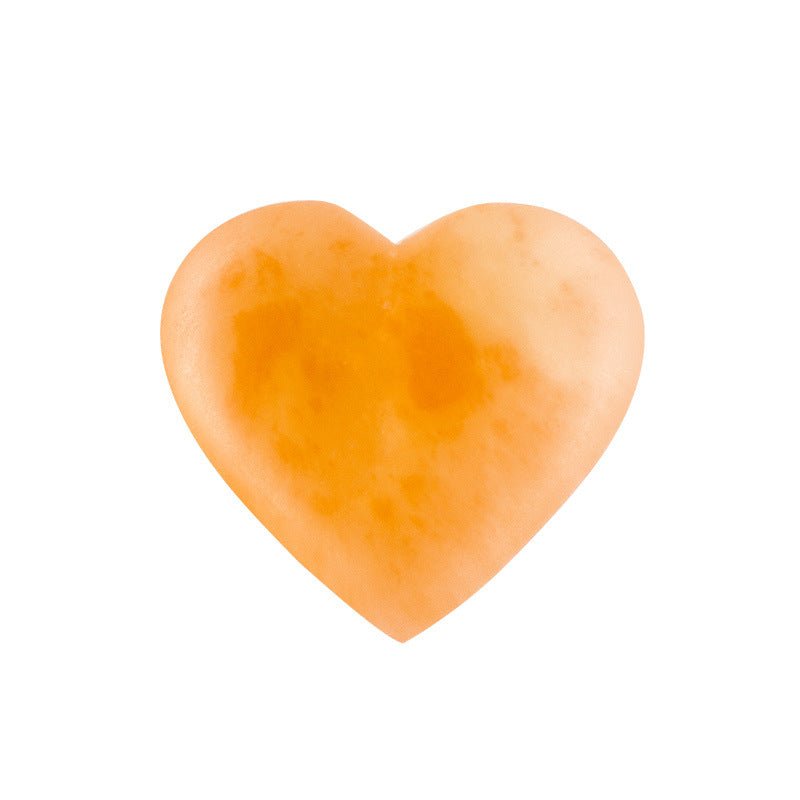 Orange White Selenite Polished Hearts Ornaments GEMROCKY-Carvings-Orange 8*7*3.5cm-