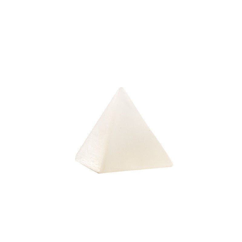 Orange White Selenite Pyramid Healing Ornaments GEMROCKY-Decoration-White 4*4cm-