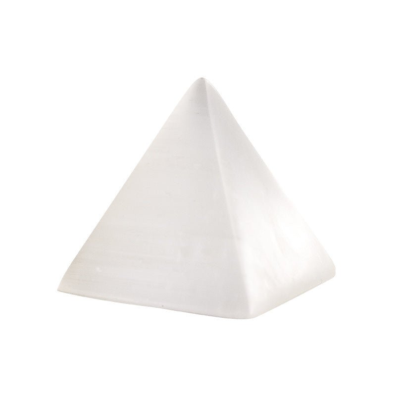 Orange White Selenite Pyramid Healing Ornaments GEMROCKY-Decoration-White 7*7cm-