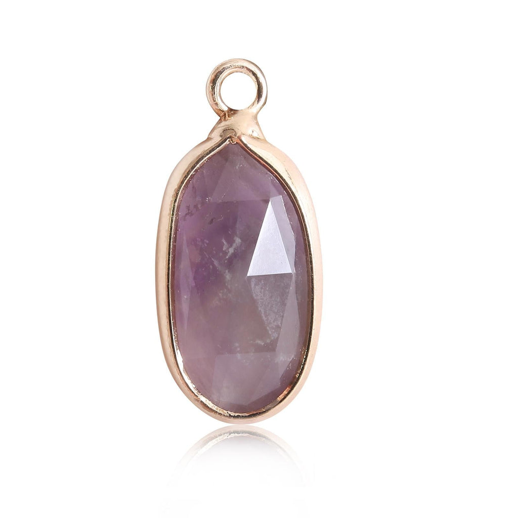 Oval Crystal Irregular Cut Pendants for Necklace GEMROCKY-Jewelry-Amethyst-