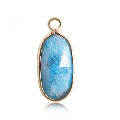 Oval Crystal Irregular Cut Pendants for Necklace GEMROCKY-Jewelry-Blue Apatite-