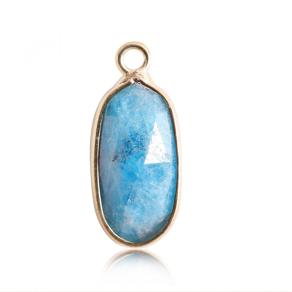 Oval Crystal Irregular Cut Pendants for Necklace GEMROCKY-Jewelry-Blue Apatite-