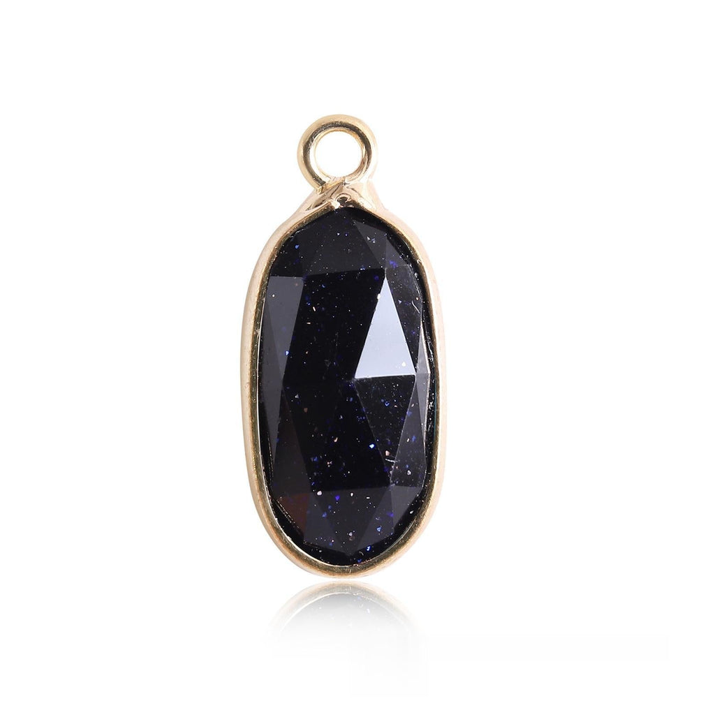 Oval Crystal Irregular Cut Pendants for Necklace GEMROCKY-Jewelry-Blue Sandstone-