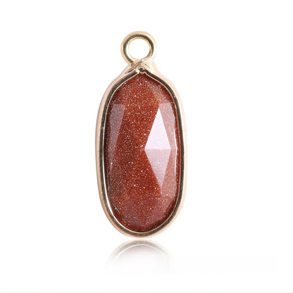 Oval Crystal Irregular Cut Pendants for Necklace GEMROCKY-Jewelry-Gold Sandstone-