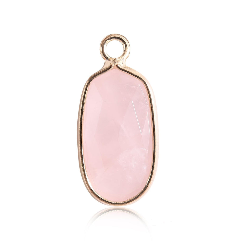 Oval Crystal Irregular Cut Pendants for Necklace GEMROCKY-Jewelry-Rose Quartz-