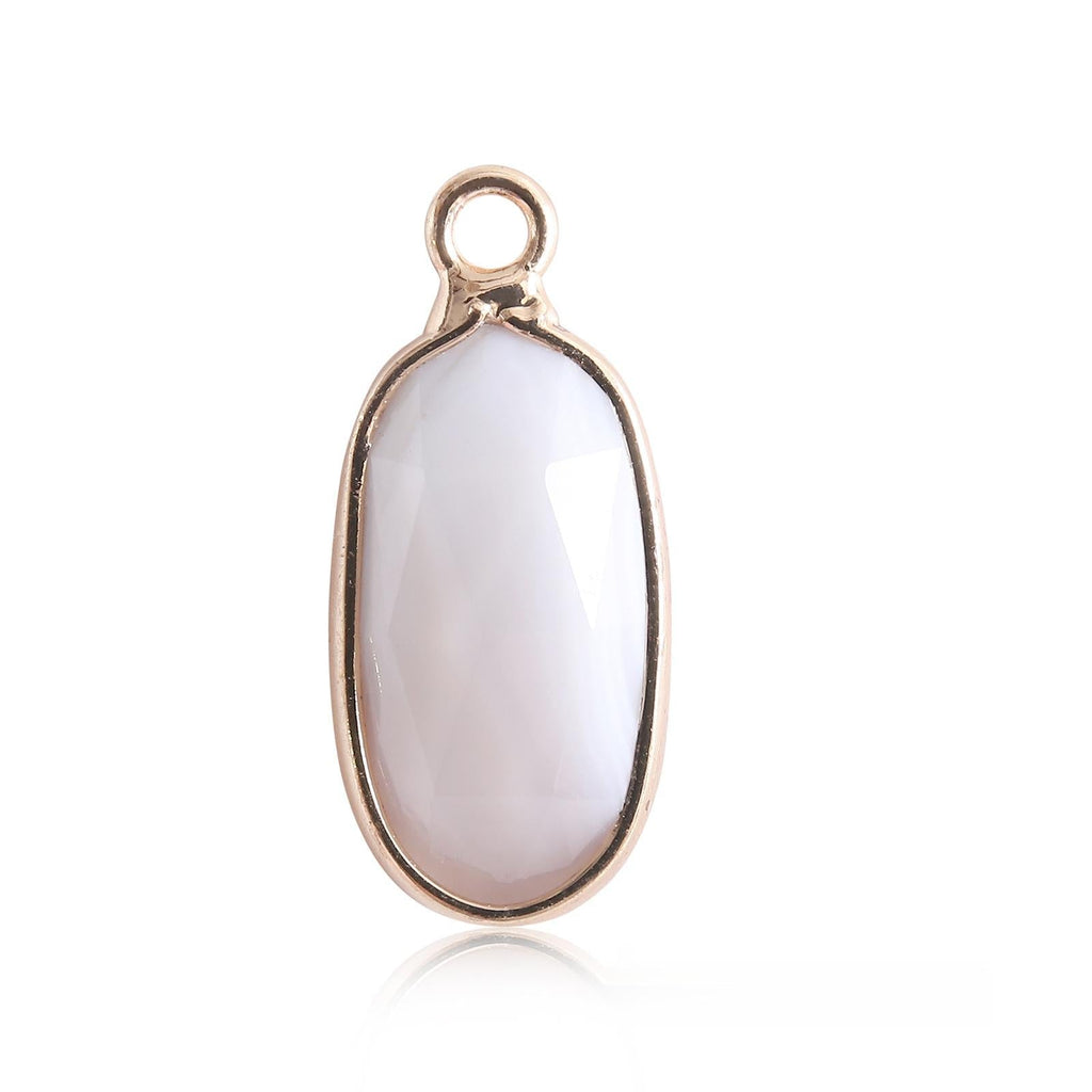 Oval Crystal Irregular Cut Pendants for Necklace GEMROCKY-Jewelry-White Jade-