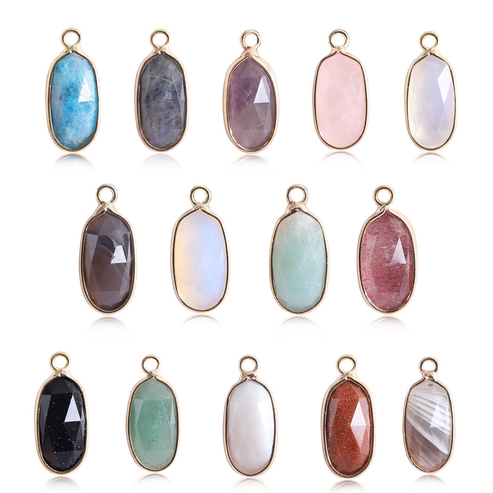 Oval Crystal Irregular Cut Pendants for Necklace GEMROCKY-Jewelry-