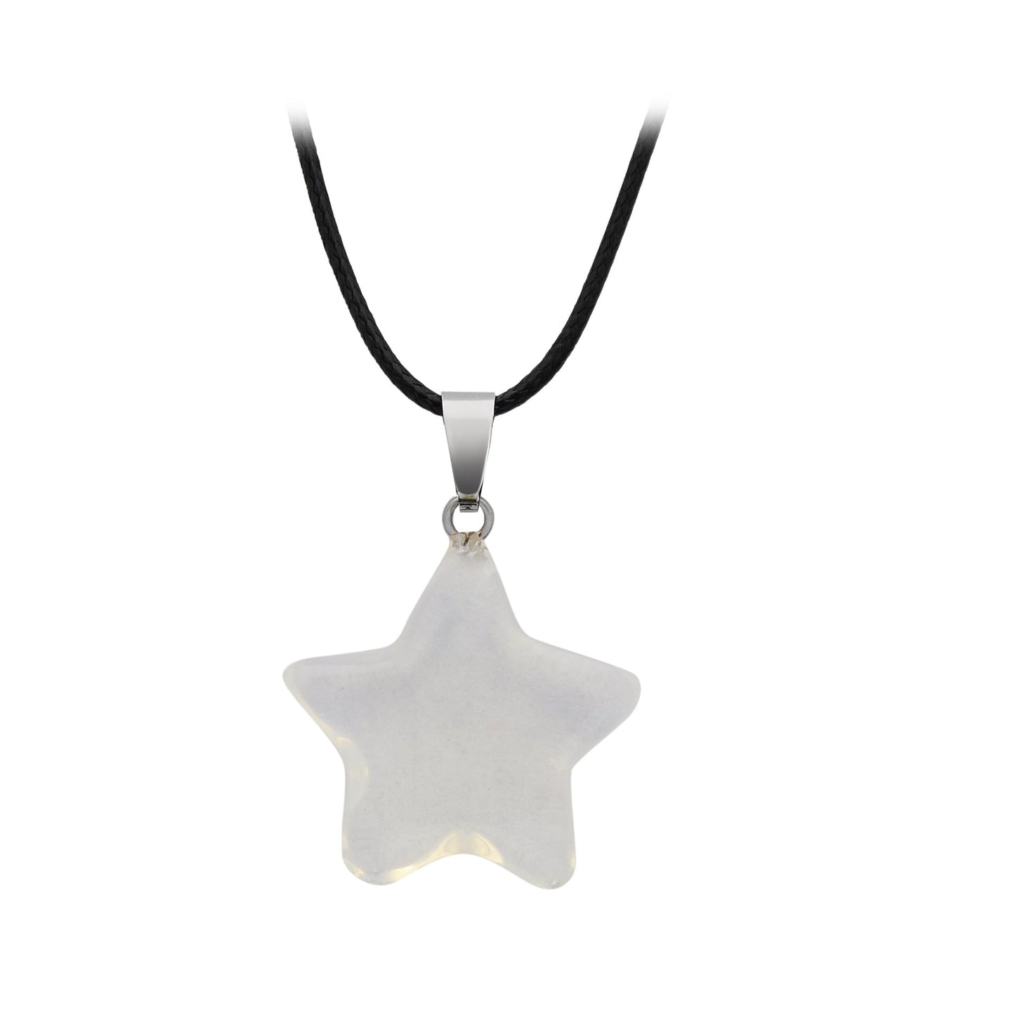 Pentagram Star Crystal Pendant Necklace GEMROCKY-Jewelry-Clear Quartz-