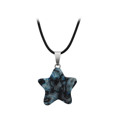 Pentagram Star Crystal Pendant Necklace GEMROCKY-Jewelry-Sodalite-