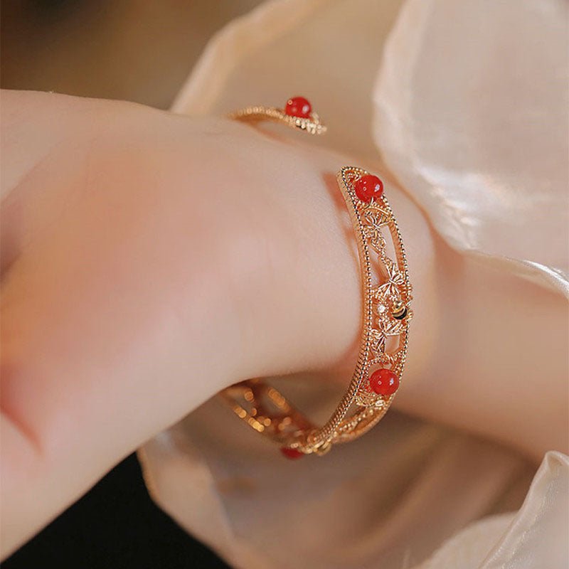 Phoenix Red Agate Chinese Vintage Style Bracelets GEMROCKY-Jewelry-