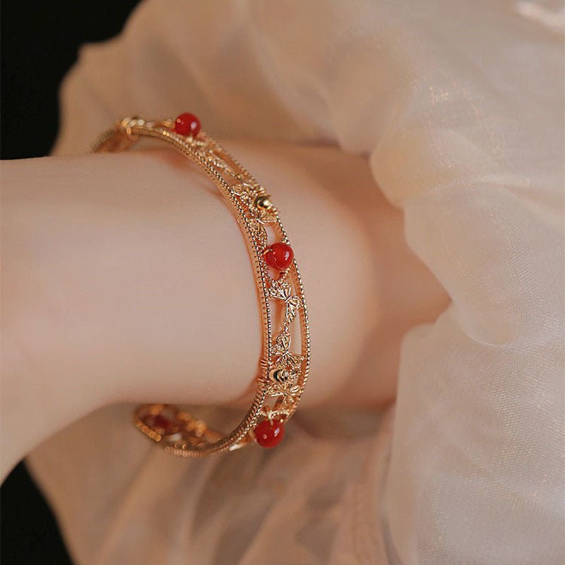 Phoenix Red Agate Chinese Vintage Style Bracelets GEMROCKY-Jewelry-