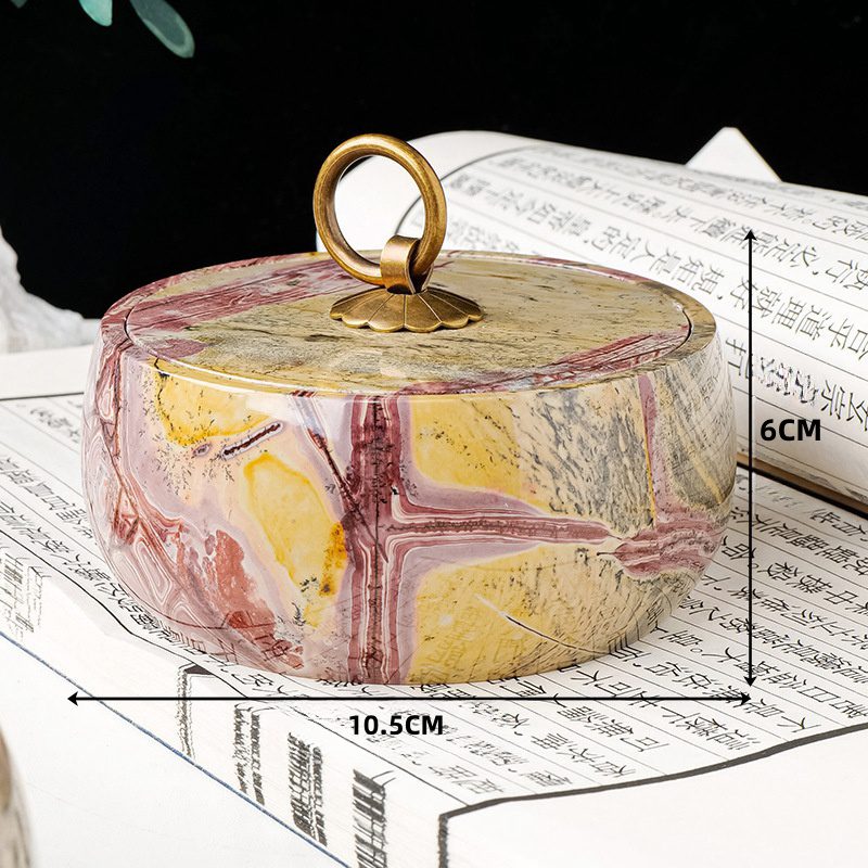 Picture Jasper Crystal Jewelry Collection Box Ethnic Style Home Decor Ornaments GEMROCKY (2)