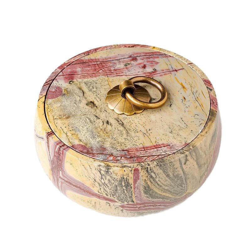 Picture Jasper Crystal Jewelry Collection Box Ethnic Style Home Decor Ornaments GEMROCKY (5)