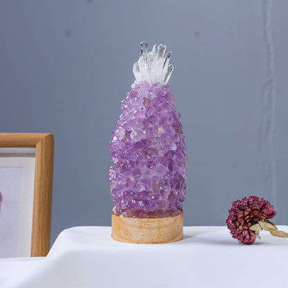 Pineapple Gravel Lamp Bedside Light Christmas Home Ornaments GEMROCKY-Decoration-Amethyst-