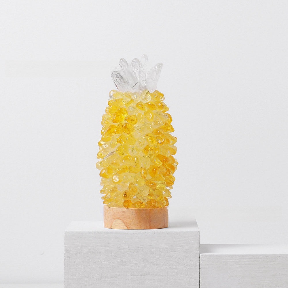 Pineapple Gravel Lamp Bedside Light Christmas Home Ornaments GEMROCKY-Decoration-Citrine-