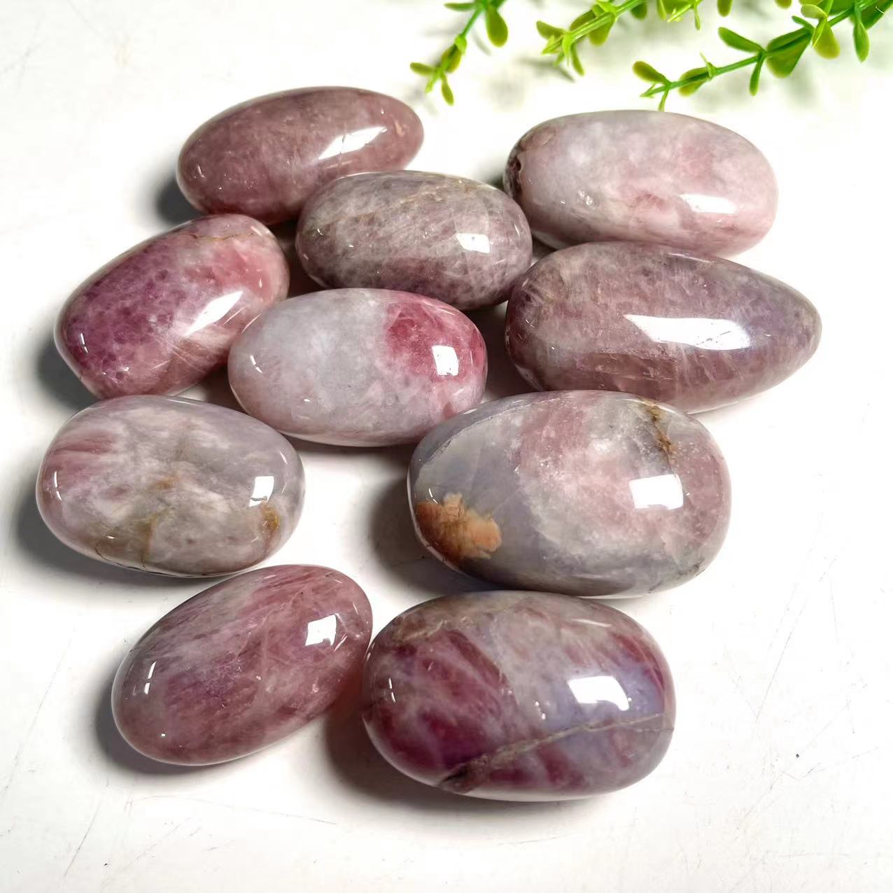 Pink Amethyst Palm Stones GEMROCKY-Carvings-