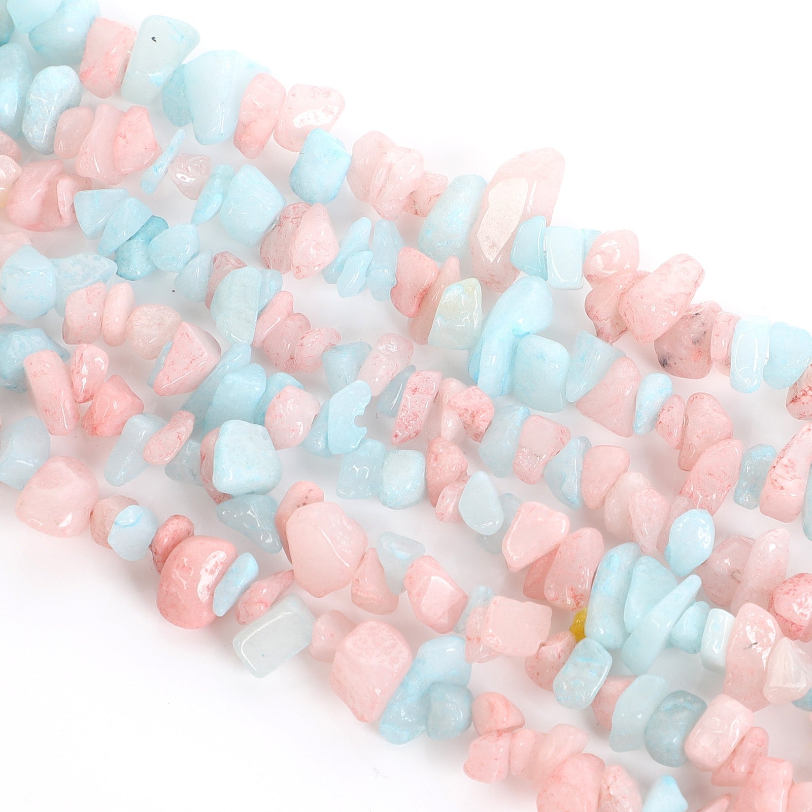 Pink And Blue Morganite Chip Strands GEMROCKY-Bracelets-