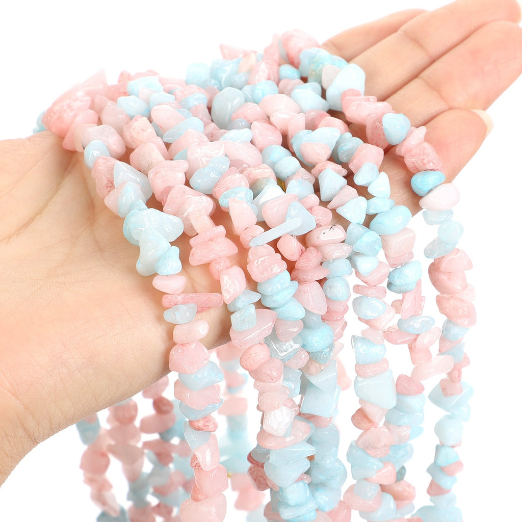 Pink And Blue Morganite Chip Strands GEMROCKY-Bracelets-