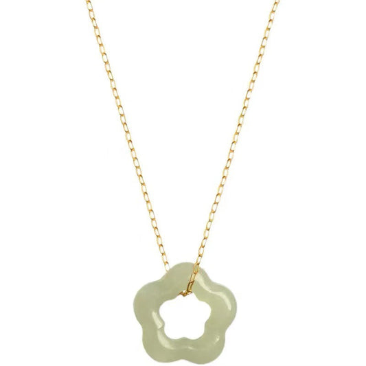 Plum Bossom Hetian Jade Necklaces GEMROCKY-Jewelry-