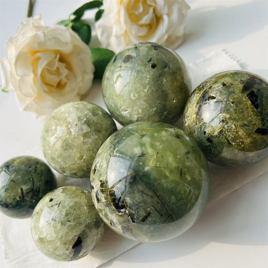 Prehnite Spheres GEMROCKY-Spheres-