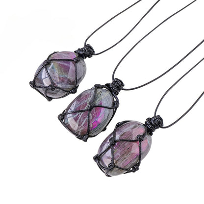 Purple Flash Labradorite Pendant Necklaces GEMROCKY-Jewelry-