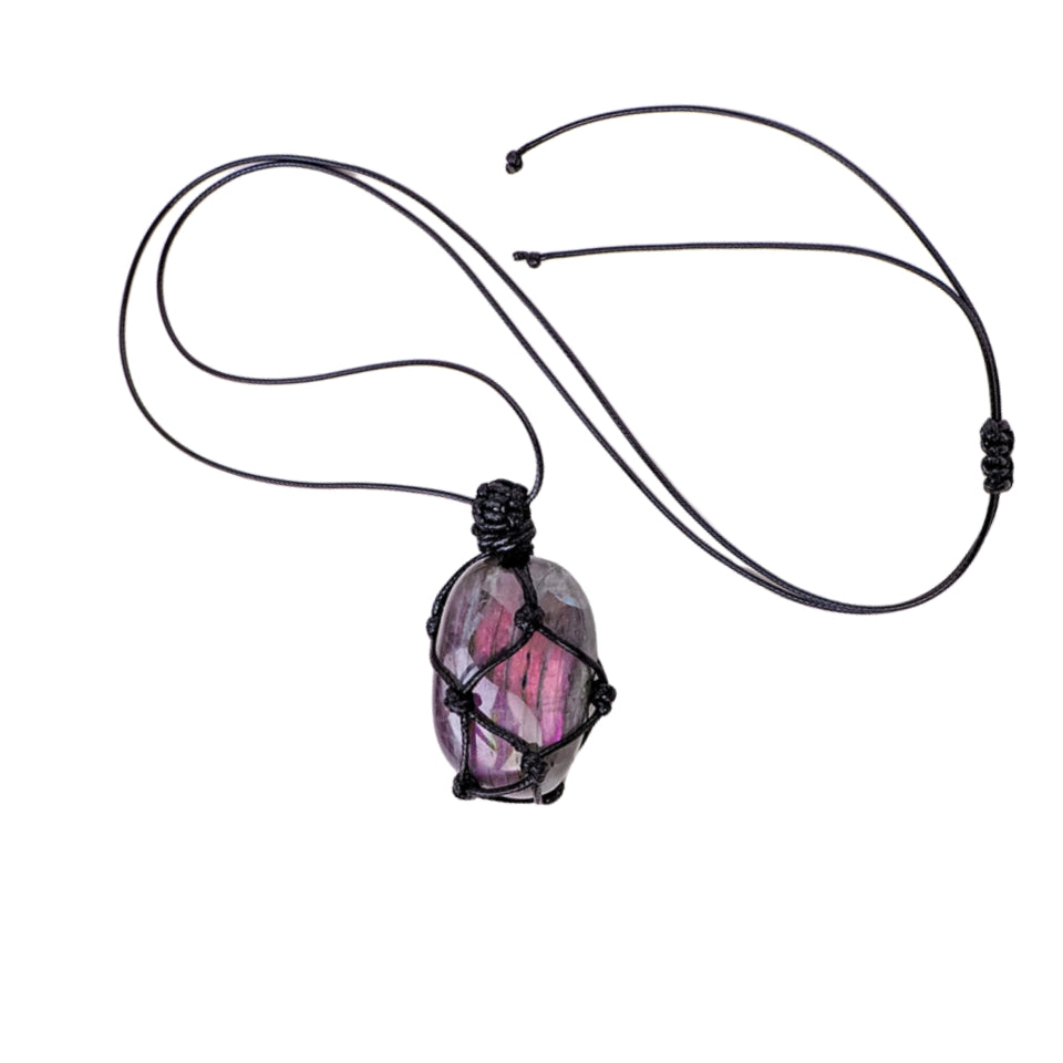 Purple Flash Labradorite Pendant Necklaces GEMROCKY-Jewelry-