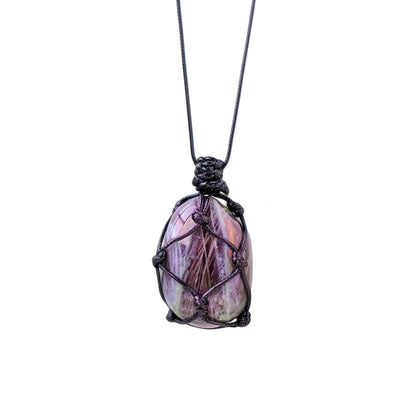 Purple Flash Labradorite Pendant Necklaces GEMROCKY-Jewelry-