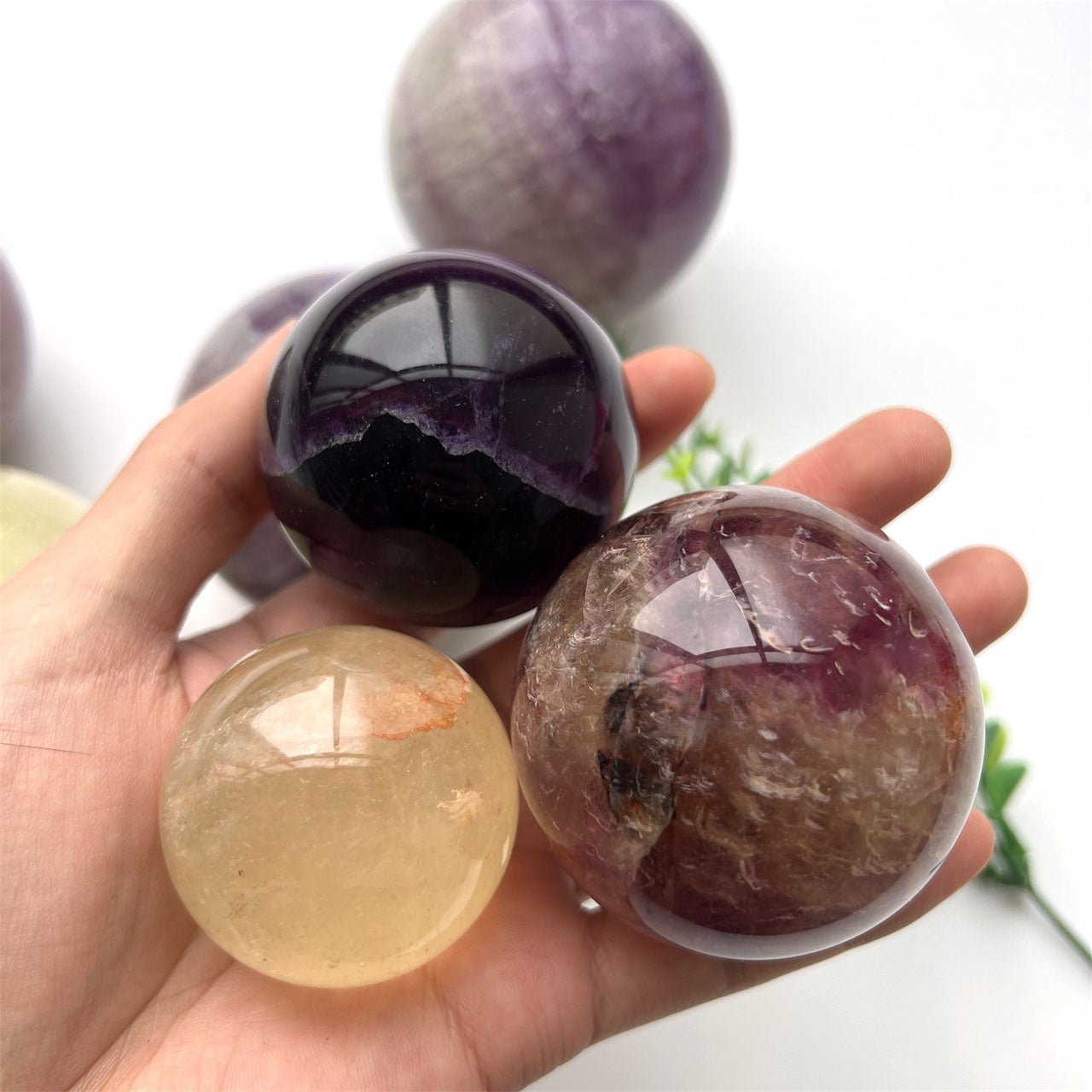 Purple Fluorite Spheres GEMROCKY-Spheres-