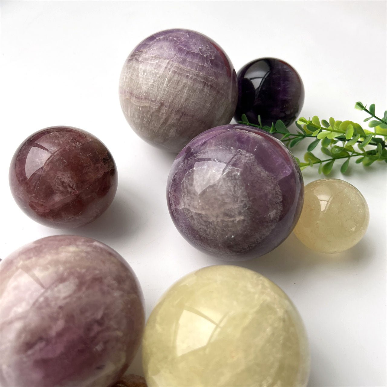 Purple Fluorite Spheres GEMROCKY-Spheres-