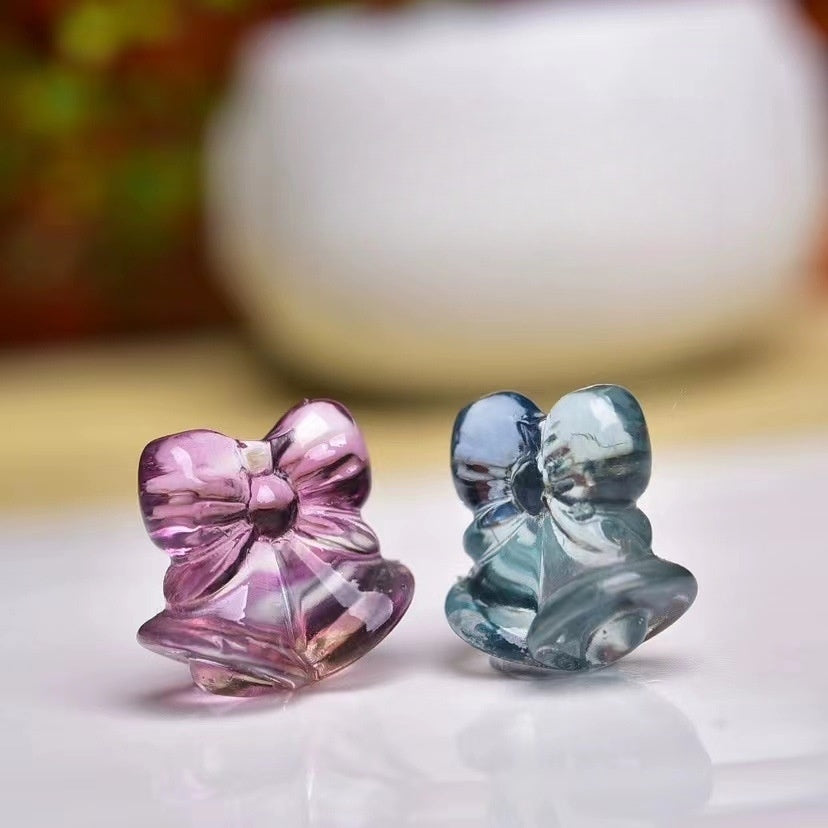 Rainbow Fluorite Butterfly Knot Mini Carvings GEMROCKY-Carvings-