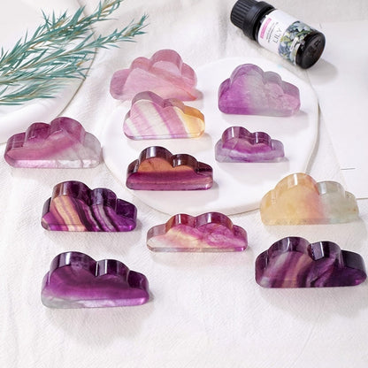 Rainbow Fluorite Cloud Carvings GEMROCKY-Carvings-