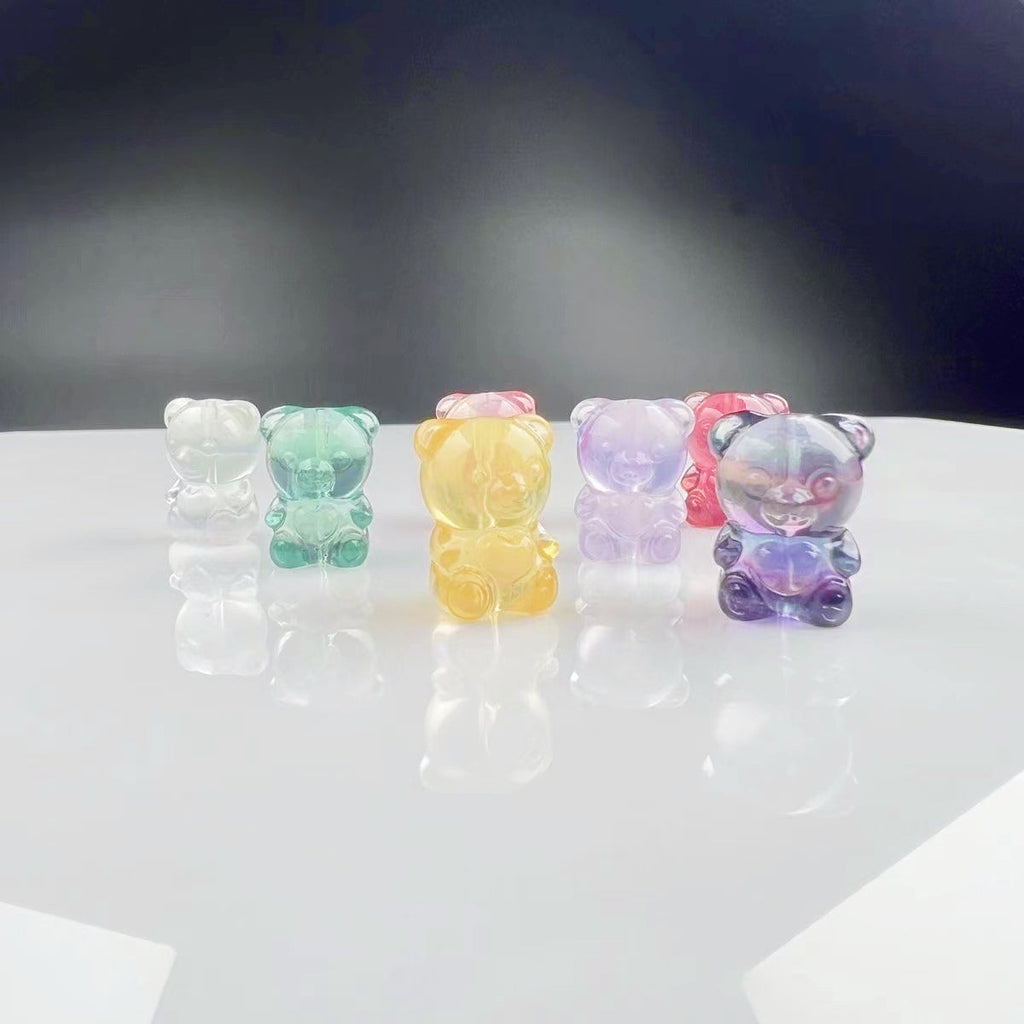 Rainbow Fluorite Cute Bear Mini Carvings GEMROCKY-Carvings-