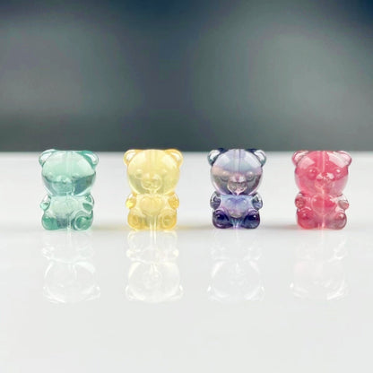 Rainbow Fluorite Cute Bear Mini Carvings GEMROCKY-Carvings-