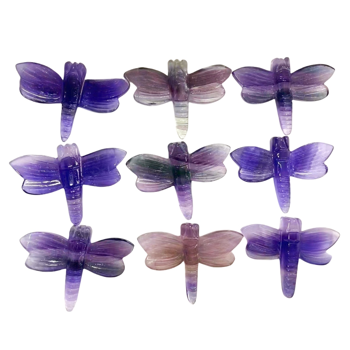 Rainbow Fluorite Dragonfly 8cm Carvings GEMROCKY-Carvings-