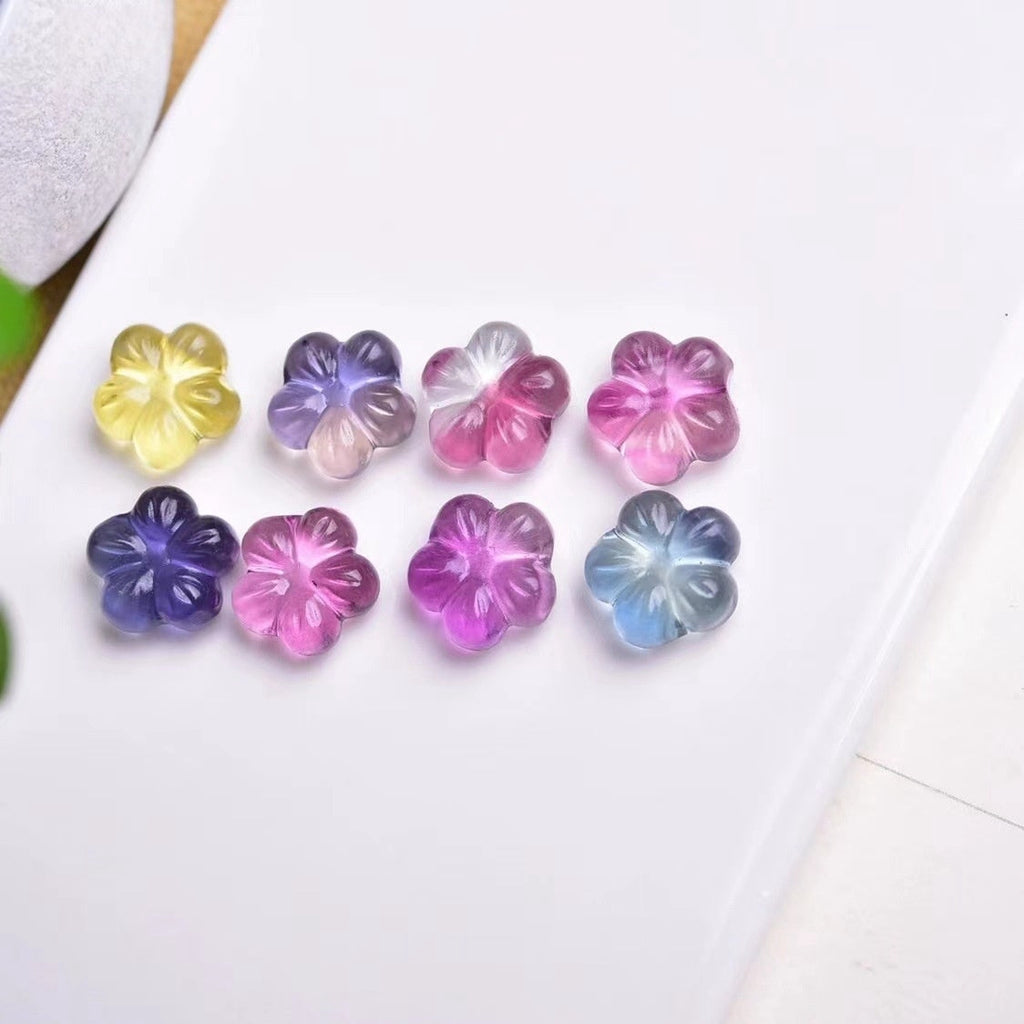 Rainbow Fluorite Flower Mini Carvings GEMROCKY-Carvings-
