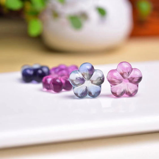 Rainbow Fluorite Flower Mini Carvings GEMROCKY-Carvings-