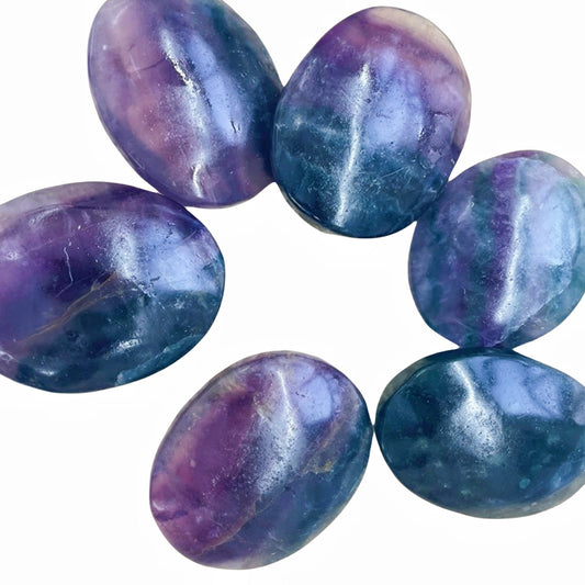 Rainbow Fluorite Palm Stones GEMROCKY-Carvings-