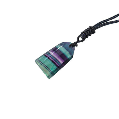 Rainbow Fluorite Piece Pendant Necklaces GEMROCKY-Jewelry-