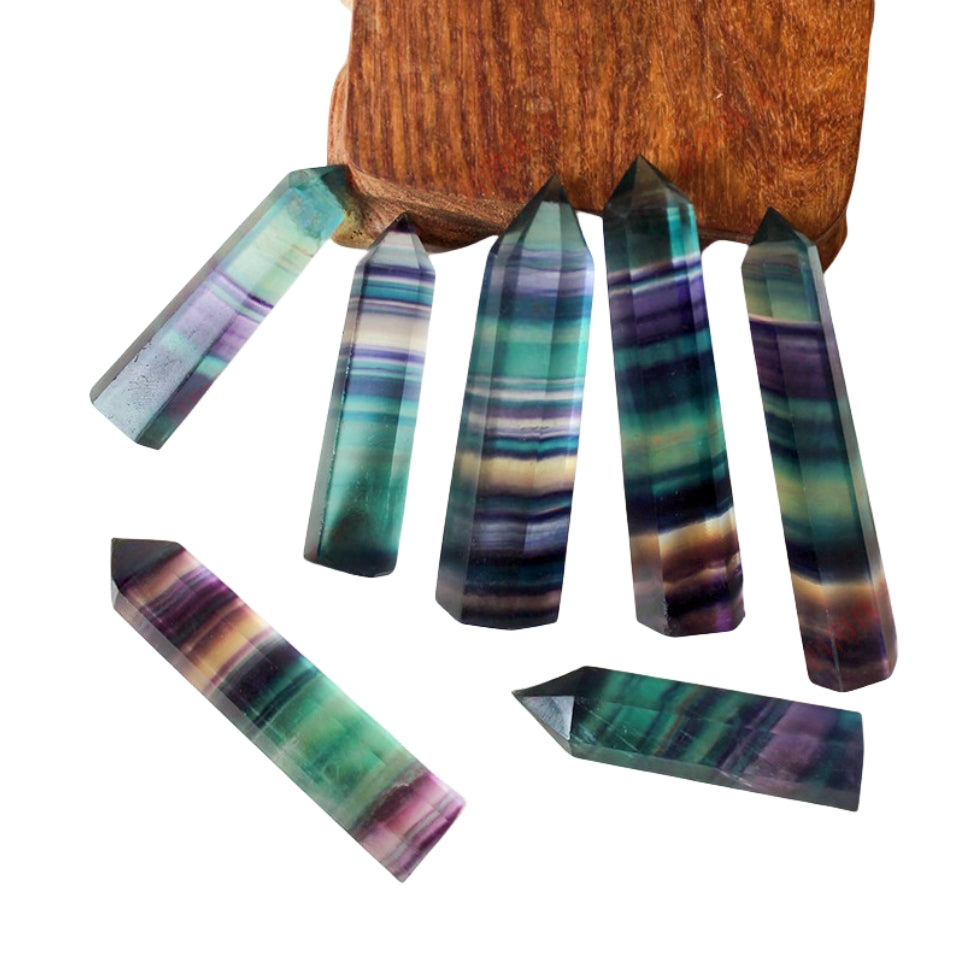 Rainbow Fluorite Point Wands GEMROCKY-Point Wands-