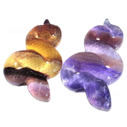 Rainbow Fluorite Snake Carvings GEMROCKY-Carvings-