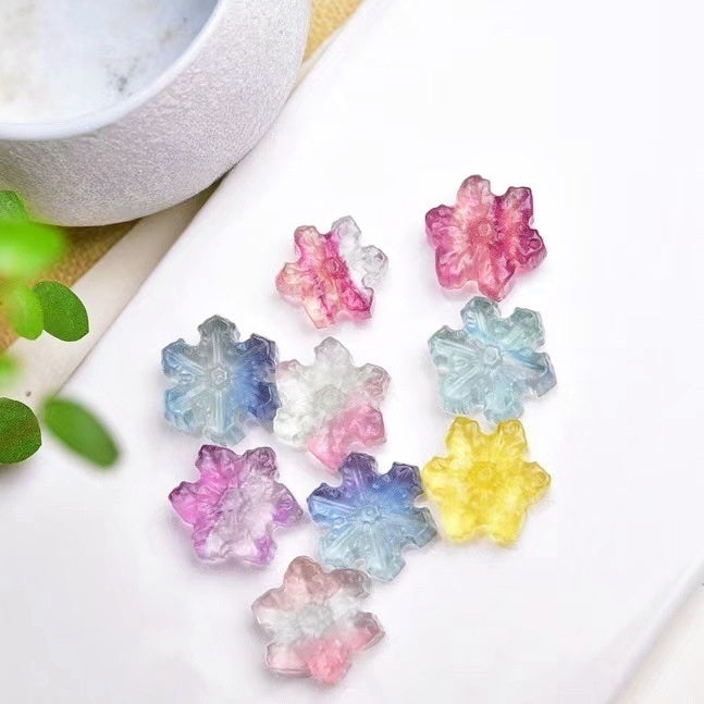 Rainbow Fluorite Snowflake Mini Carvings GEMROCKY-Carvings-