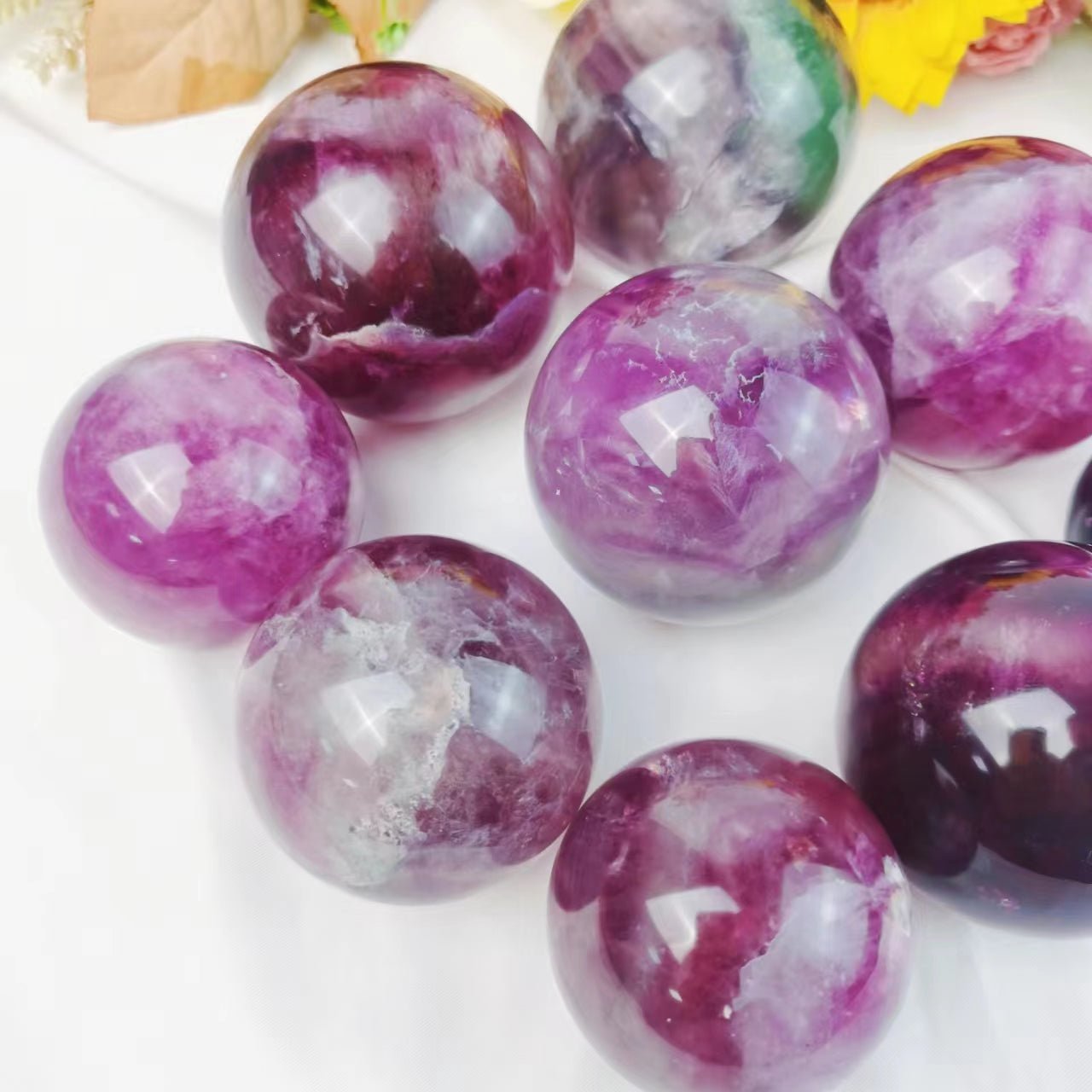 Rainbow Fluorite Spheres GEMROCKY-Spheres-