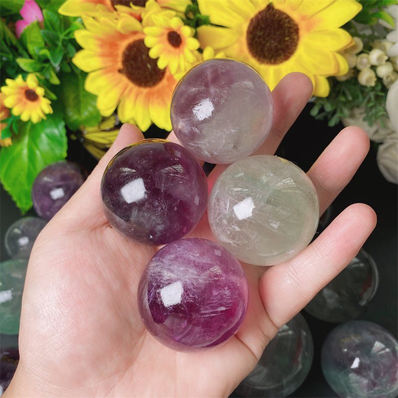 Rainbow Fluorite Spheres GEMROCKY-Spheres-